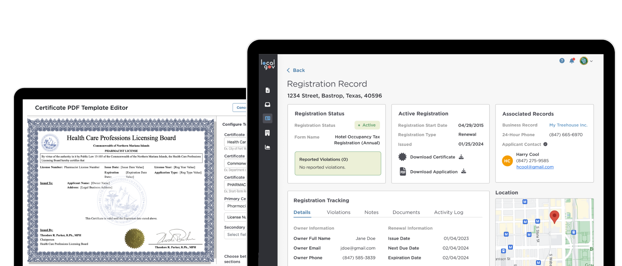 Localgov Registration Module