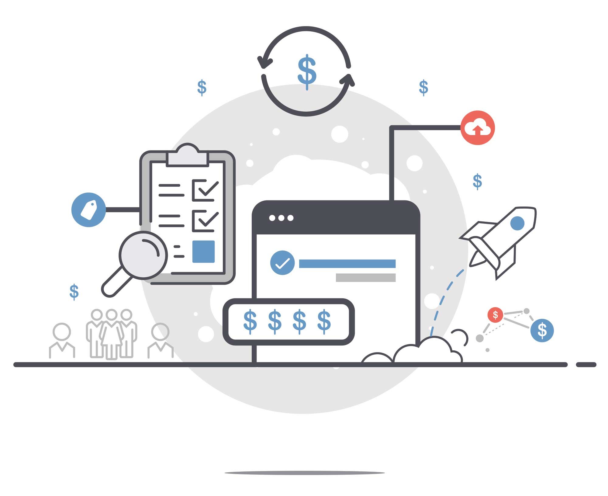 Localgov illustration depicting the process of Tax Rebates, Refunds, and Exemptions